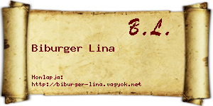 Biburger Lina névjegykártya